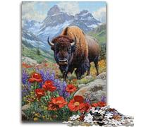 Puzzle Adulte 1000 pièces Poppy Bison, Jeu Stimulant et Jeu Familial, décoration Murale, Cadeaux d'anniversaire et de Noël Uniques, 50x75cm