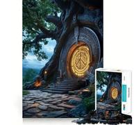 Puzzle Adulte 1000 pièces Porte de Pierre Antique Jeu cognitif d'entraînement Emboîtement précis sans espaces Activité apaisante pour la Pause mentale (50x75cm)