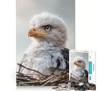 Puzzle Adulte 1000 pièces Portrait d'aigle bébé Découpe Lisse Jeu d'entraînement cérébral Jouet de Loisirs Amusant Cadeau d'anniversaire (38x52cm)
