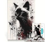 Puzzle Adulte 1000 pièces Portrait de Chat Birman, Jeu Manuel, activité ludique à la Maison, renforce Les Liens Amoureux, 38x52cm