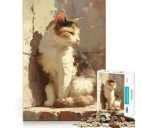 Puzzle Adulte 1000 pièces Portrait de Chat Calico,Jeu de précision,Jouet cérébral Intelligent,Divertissement pour Passer Le Temps,Cadeau d'anniversaire (38x52cm)