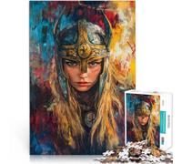 Puzzle Adulte 1000 pièces Portrait de guerrière Valkyrie Compétition de Vitesse Manuelle Offrir en Cadeau à Toute la Famille 38x26cm