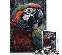 Puzzle Adulte 1000 pièces Portrait de Perroquet coloré Jeu éducatif pour se détendre et s'amuser Comprend Une Affiche et Une fiche de Questions-réponses Assorties Dimensions 38x52cm