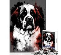 Puzzle Adulte 1000 pièces Portrait de Saint-Bernard Décoration intérieure Jeu de Construction pour Femmes et Hommes Idéal pour Un Anniversaire ou Noël Dimensions 38x26cm