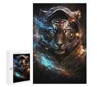Puzzle adulte 1000 pièces portrait de tigre 5 puzzles pour adolescents jeux de pensée, tableaux muraux, cadeaux de Noël et d'anniversaire, 1000 pièces