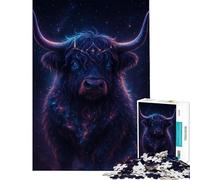 Puzzle Adulte 1000 pièces Portrait du Taureau Cosmique Décoration Murale idéale pour s'amuser en Famille pour Un Anniversaire ou comme Cadeau Original (50x75cm)