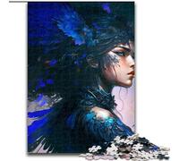 Puzzle Adulte 1000 pièces Portrait Fée ailée en Bois, idéal pour s'amuser en Famille, se détendre et Offrir des Cadeaux de Noël 50x75cm pour Les Adolescents et Les familles, Cadeau de Noël idéal