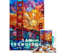 Puzzle Adulte 1000 pièces Poster de San Francisco Jeu Manuel défi Difficile idéal comme Cadeau pour Toute la Famille (Taille 38x52cm)