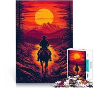 Puzzle Adulte 1000 pièces Promenade au Coucher du Soleil en Cow-Boy Analyse et logique Renforcer l'amour Entre Les Couples 52x38cm