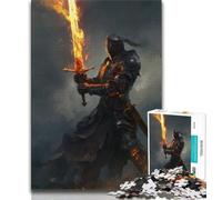 Puzzle Adulte 1000 pièces, Puissant Chevalier médiéval, Jouet éducatif et décompressant, idéal comme Cadeau pour Toute la Famille (38x26cm)