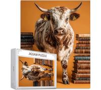 Puzzle Adulte 1000 Pièces Puzzle Animal Puzzles pour Adultes de Qualité Supérieure, Bœuf Puzzles Classiques, DIY Jeu D'Intelligence De l'art de la Décoration Moderne Maison Jeu 2025 Cadeau Noël H-5852