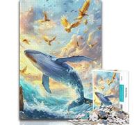 Puzzle Adulte 1000 pièces, Puzzle Baleine Adolescent, pour Un Moment de détente à la Maison avec pièces de Formes aléatoires entièrement emboîtables (Taille 38x26cm)