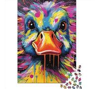 Puzzle adulte 1000 pièces, puzzle coloré en forme de canard pour adultes, puzzle en carton, cadeaux drôles de Noël, 1000 pièces (38 x 26 cm)