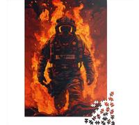 Puzzle adulte 1000 pièces Puzzle de flamme de pompiers Puzzle pour adultes Jeu éducatif Défi Jouet 1000 pièces (38x26 cm)