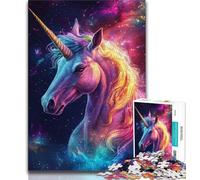 Puzzle Adulte 1000 pièces, Puzzle Difficile, Licorne Galaxie, pour Adolescent, Anti-Stress, séjour, Tuer Le Temps, liste de souhaits avec Le Père Noël (Taille 75x50cm)