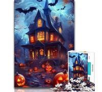 Puzzle Adulte 1000 pièces, Puzzle Difficile pour Adolescents, château d'halloween, Anti-Stress, séjour, Tuer Le Temps, liste de souhaits avec Le Père Noël (Taille 38x26cm)