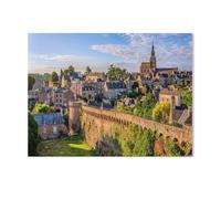 Puzzle Adulte 1000 Pièces Puzzle en Papier，Vieille Ville fortifiée Historique de Dinan, Bretagne, France，Jeu de Puzzle Familial et des Cadeaux（50x70cm）-J77