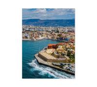 Puzzle Adulte 1000 Pièces Puzzle en Papier，Vue panoramique Depuis Le Haut de la Ville de Chania, île de Crète, Grèce，Jeu de Puzzle Familial et des Cadeaux（38x26cm）-E77