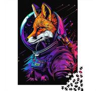 Puzzle Adulte 1000 pièces, Puzzle néon Astronaute Renard, Jeu éducatif, défi, 1000 pièces (38 x 26 cm)