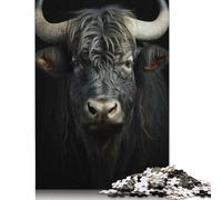 Puzzle Adulte 1000 pièces, Puzzle Portrait Animal Yak, Jouet éducatif, Jeux, décoration familiale, 1000 pièces (75 x 50 cm)