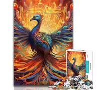 Puzzle Adulte 1000 pièces Puzzle psychédélique Difficile Oiseau phénix 1000 pièces activité Amusante pour la Maison Jouets pour Les Jours de Pluie Cadeaux d'anniversaire 38x26cm