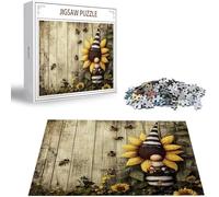 Puzzle Adulte 1000 Pièces Puzzle Tournesol Puzzles pour Adultes de Qualité Supérieure, Nain Puzzles Classiques, DIY Jeu D'Intelligence De l'art de la Décoration Moderne Maison Jeu Cadeau Noël H-4754