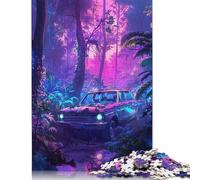 Puzzle Adulte 1000 pièces Puzzle Voiture Conduite sous Le Coucher du Soleil Puzzles Jouets Éducatifs Jeux Décoration Familiale 1000pcs (75x50cm)
