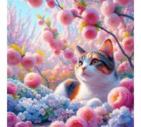 Puzzle Adulte 1000 Pieces, Puzzles Classiques Qualité Supérieure Bouton de Fleur Rose de Chat, Bricolage Divertissement Créatif Jeux, Puzzles pour la Décoration Maison Cadeau