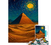 Puzzle Adulte 1000 pièces Pyramide égyptienne sous Un Ciel étoilé tourbillonnant Difficile et Stimulant Améliore la mémoire Jouet éducatif pour Les 14 Ans et Plus (38x26cm)