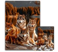 Puzzle Adulte 1000 pièces Quatre Loups, Jeux en Carton, Jouets, Cadeaux d'anniversaire Uniques pour Les Enfants de 14 Ans et Plus, 26x38cm