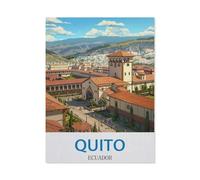Puzzle Adulte 1000 Pièces，Quito, Équateur，Bricolage sur Dessin Cadeau Unique sur Le Mur（38x26cm）-O23