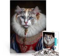 Puzzle Adulte 1000 pièces “Race de Chat American Curl” Fait de Bois，pour Les 14 Ans et Plus Vacances Anti-Stress à la Maison Tuer Le Temps Jeux Jouets Cadeaux。Taille：50x75cm/19.6x29.5pouce