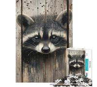 Puzzle Adulte 1000 pièces Raton Laveur Qui Regarde Puzzle pour Adultes Jouet décoration Murale Analyse et logique Cadeau Unique pour Anniversaire et Noël (Taille 50x75cm)