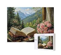 Puzzle Adulte 1000 Pièces Rebord de fenêtre Paysage 75x50cm Impossible Difficile Défiant, Puzzles pour Adultes Jeu éducatif Défi Jouets 1000 Pièces Puzzles pour Adultes, Créatif Cadeau u-98