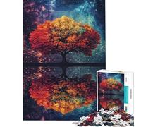 Puzzle Adulte 1000 pièces Reflet d'arbre dans Un Ciel étoilé Jeu Manuel Défi Difficile Idéal comme Cadeau pour Toute la Famille (Taille 50x75cm)