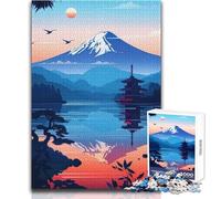 Puzzle Adulte 1000 pièces Reflet du Mont Fuji et de la Pagode - Jeu éducatif et Intelligent et touchant - Dimensions:38x26cm