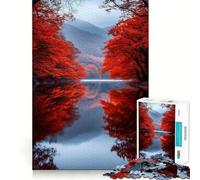 Puzzle Adulte 1000 pièces Reflets d'automne,découpe précise,activité cérébrale Amusante et relaxante,Jeu de Noël pour la Maison (38x26cm)