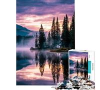 Puzzle Adulte 1000 pièces Reflets sereins d'un lac au crépuscule Jeu Difficile et Stimulant Cadeau pour Femmes Décoration Murale À partir de 14 Ans 50x75cm