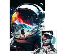 Puzzle Adulte 1000 pièces Réflexions d'astronaute Stimule Le Cerveau Cadeau d'anniversaire Décoration intérieure Convient aux Personnes de 14 Ans et Plus (50x75cm)
