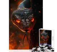 Puzzle Adulte 1000 pièces Regard du Serpent de feu Décoration intérieure Jouet Cadeau pour Anniversaires Jeux de Famille Chaque pièce est Unique-(Dimensions 38x52cm)