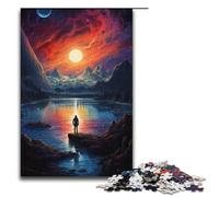 Puzzle Adulte 1000 pièces « Regarder Le Monde Seul » Puzzle Familial Amusant avec Affiche et fiche de questionsréponses Assorties 1000 pièces (38 x 26 cm)