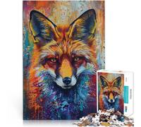 Puzzle Adulte 1000 pièces Renard Roux coloré Aidez Le Cerveau à exercer des Jouets addictifs pour cultiver la Patience Décoration Parfaite 52x38cm
