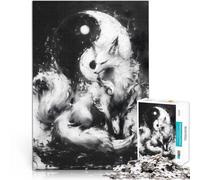 Puzzle Adulte 1000 pièces Renard Yin Yang Difficile à réaliser mais Amusant et Humoristique pour la décoration intérieure 75x50cm