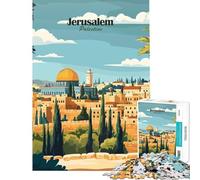 Puzzle Adulte 1000 pièces représentant la Ville de Jérusalem Jeu éducatif captivant pour développer la Patience pour Femmes et Hommes décoration Murale (50x75cm)