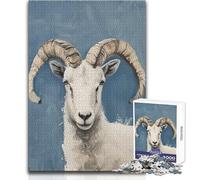 Puzzle Adulte 1000 pièces représentant Un Portrait de Mouflon d'Amérique - Jeu éducatif et Amusant et touchant - Dimensions:38x52cm