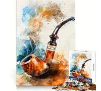Puzzle Adulte 1000 pièces représentant Une Pipe à Fumer aux Couleurs Vives Stimule l'agilité cérébrale Facile à apprécier Assemblage sécurisé Idée Cadeau de Noël (50x75cm)