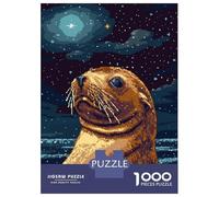 Puzzle Adulte 1000 Pièces Retro Seal Pixel Art Puzzles Adultes Anti-Stress - Niveau De Difficulté Élevé - Cadeau Unique pour Un Anniversaire Ou Noël 38x26cm/1000pcs