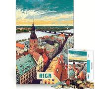 Puzzle Adulte 1000 pièces Riga Fine Joint,Jeu Amusant et Stimulant pour l'esprit,Cadeau d'anniversaire idéal (50x75cm)