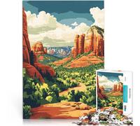 Puzzle Adulte 1000 pièces Roches Rouges de Sedona, Arizona, Nature Jeux Amusants en Famille Cadeau pour Les Anniversaires 38x26cm