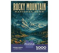 Puzzle Adulte 1000 Pièces Rocky Mountain National Park Vintage Puzzles pour Adolescents pour S'amuser en Famille Difficile Et Stimulant Un pour Les Jeux 38x26cm/1000pcs